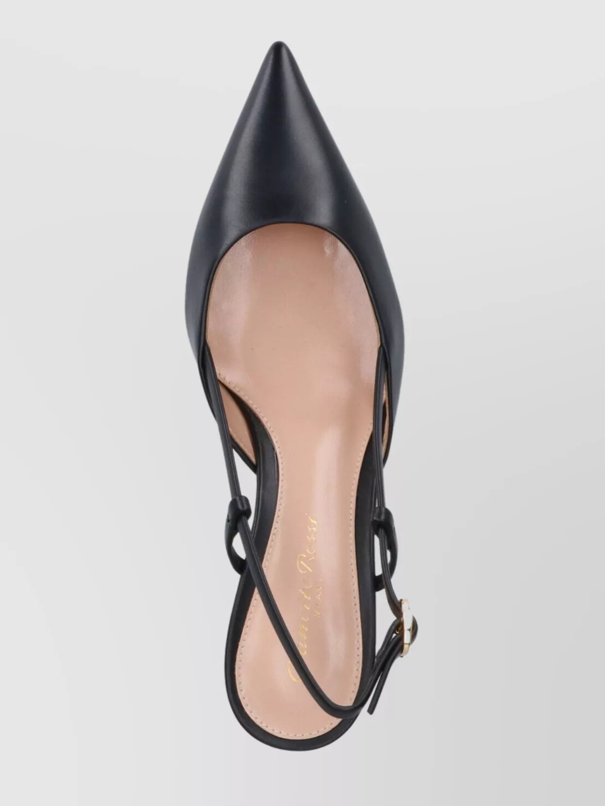 GIANVITO ROSSI POINTED TOE KITTEN HEEL PUMPS WITH BUCKLE