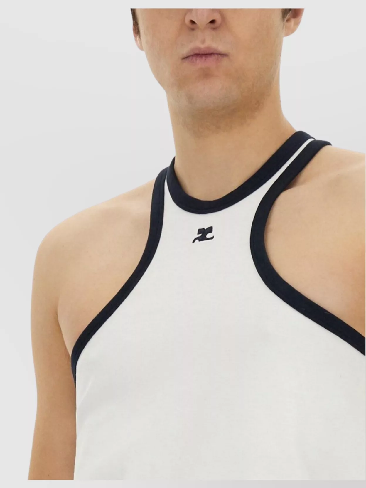 Courrèges Sleeveless "Scuba" Top Contrast Trim