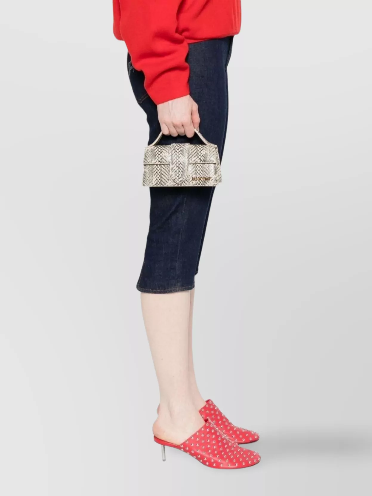 Jacquemus Mini Handbag With Top Handle And Snake Print