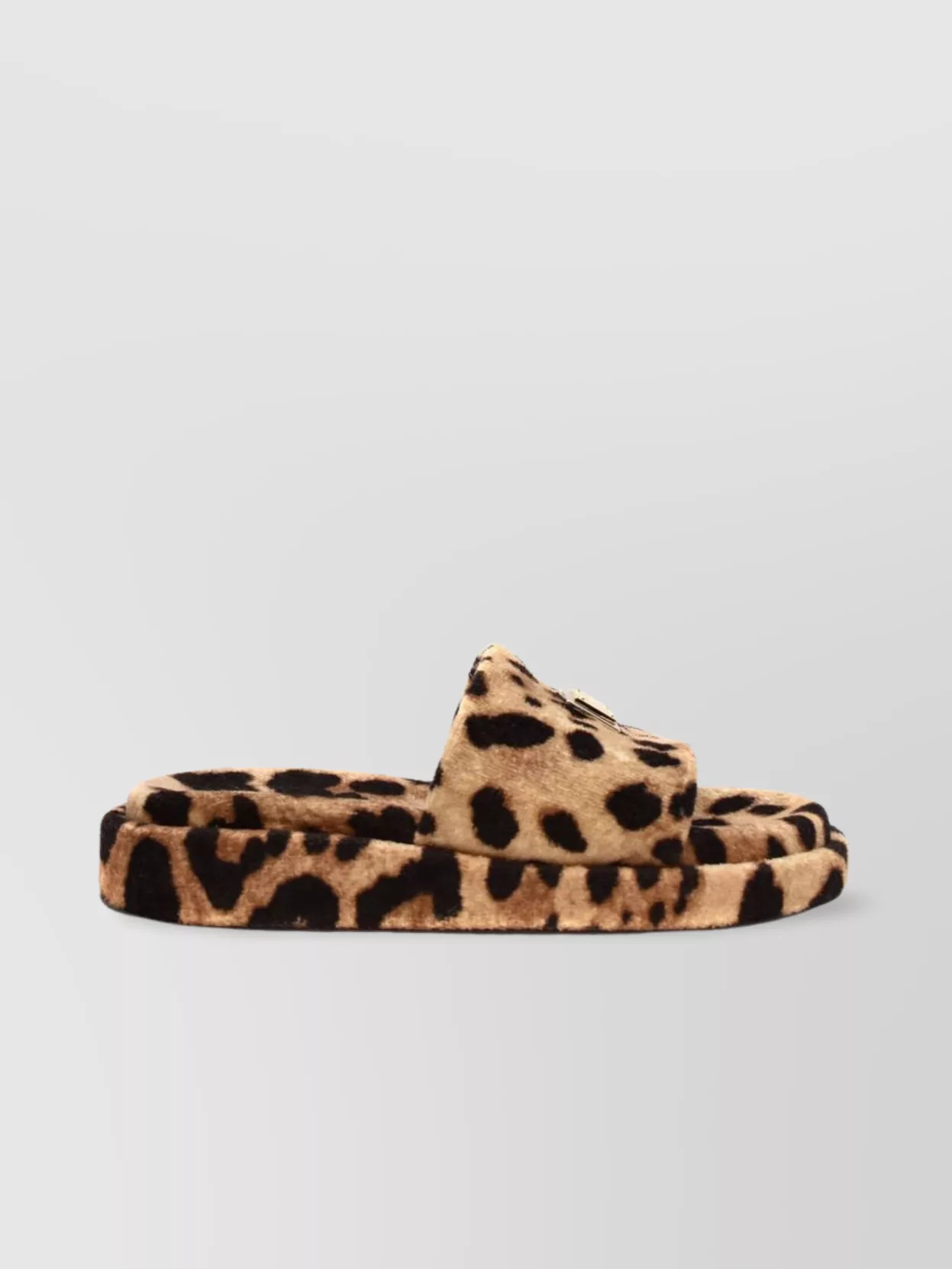 Dolce & Gabbana Animal Print Flat Sole Open Toe Sandals