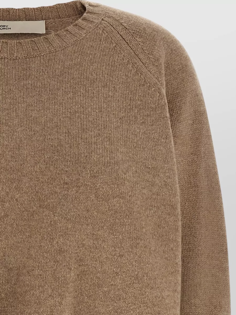 Tory Burch Wool Relaxed-Fit Crew-Neck Sweater
