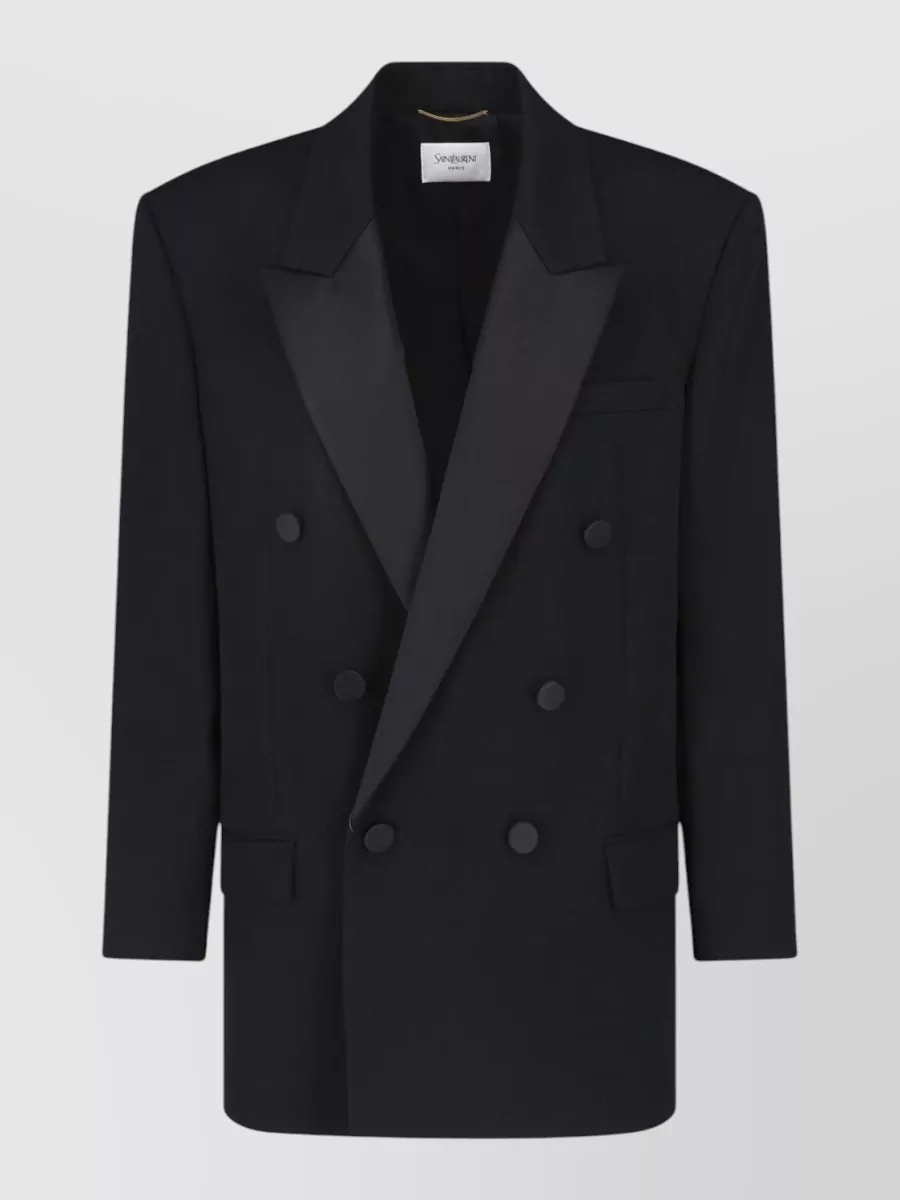 Saint Laurent wool double-breasted tuxedo jacket