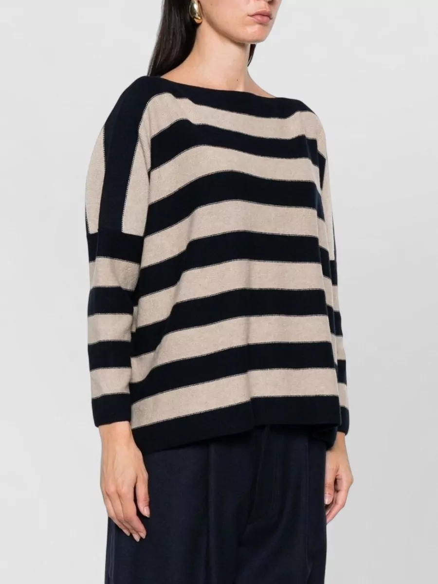 Daniela Gregis Wool Striped Boat Neck Long Sleeve Jumper