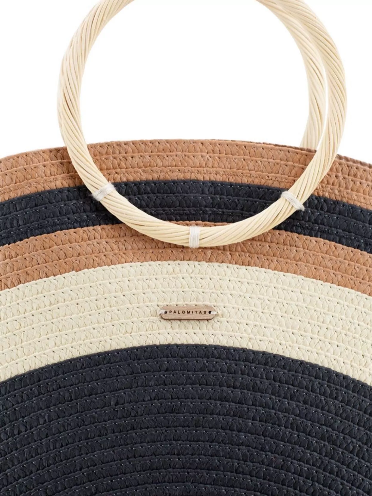 Paloma Barceló Circular Handles Striped Pattern Woven Texture