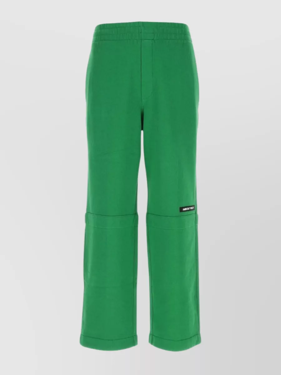 Shop Ambush Cotton Joggers With Elastic Waistband And Patch Pocket In Green
