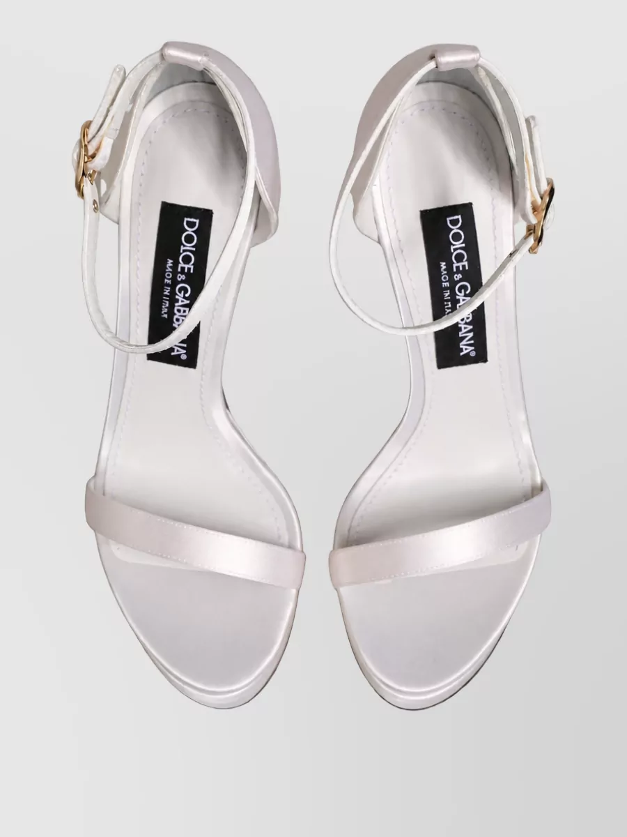 Dolce&Gabbana Leather Platform Ankle Strap Sandals