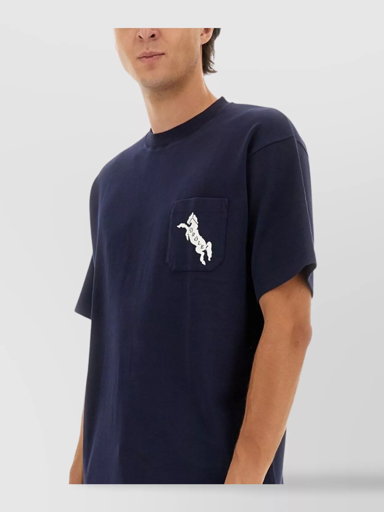 Drôle De Monsieur Graphic Print Crew Neck Short Sleeve T-Shirt
