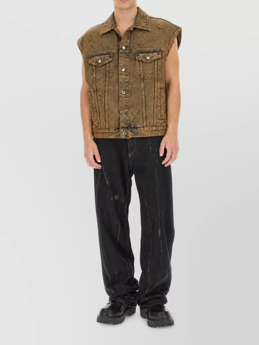 Dolce&Gabbana Denim Biker Vest