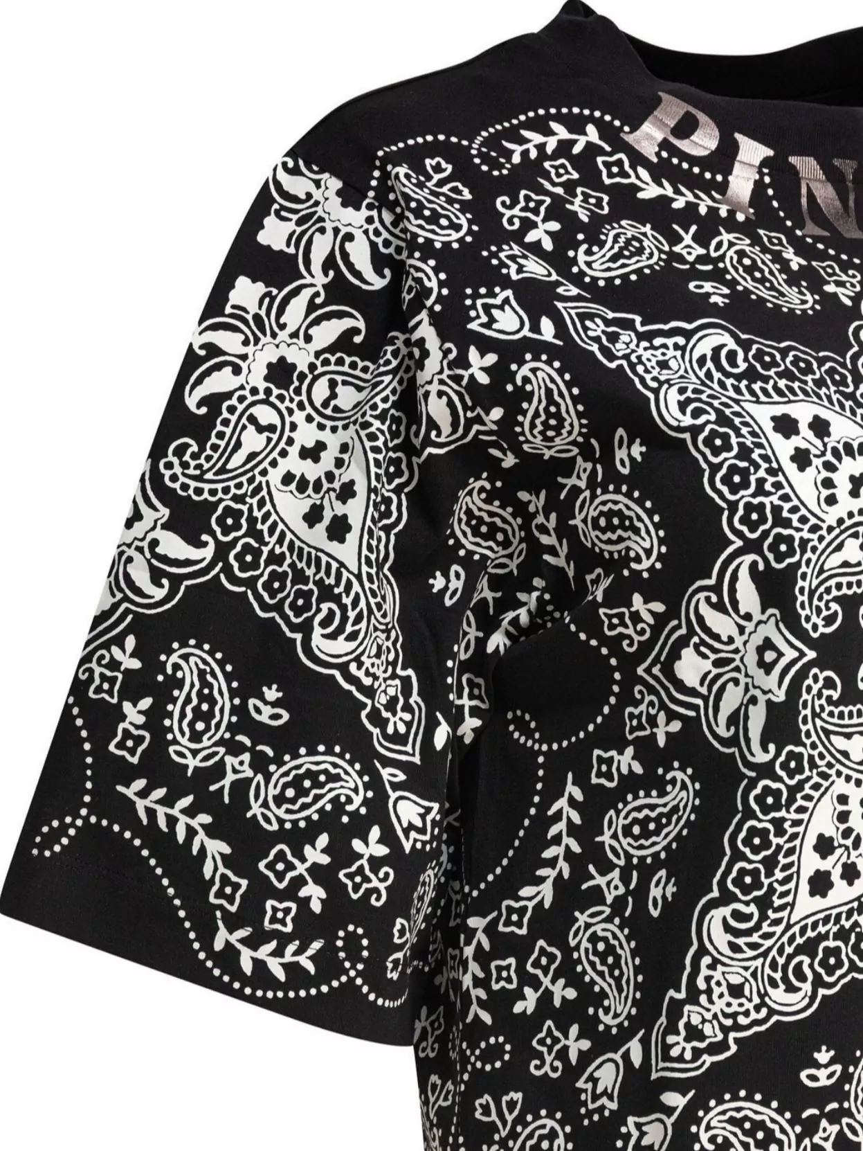 Pinko Crew Neck Paisley Pattern Short Sleeves Tops
