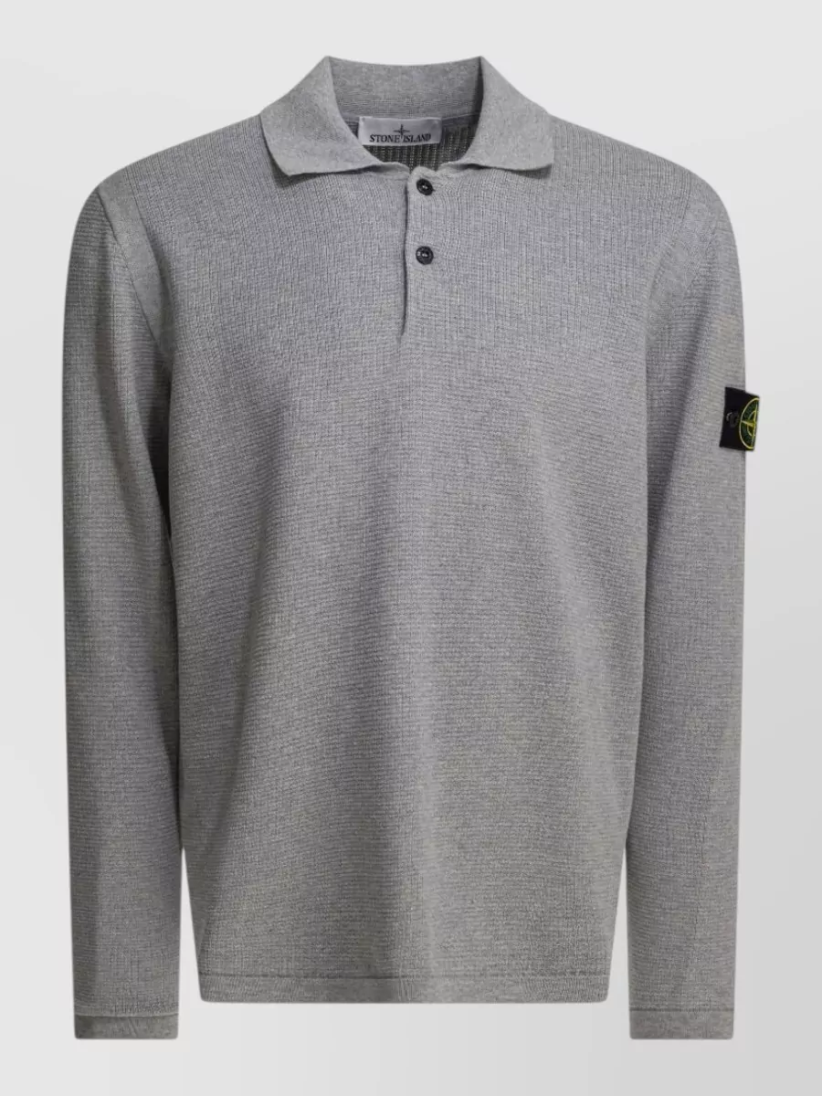 Stone Island Cotton long-sleeve polo shirt