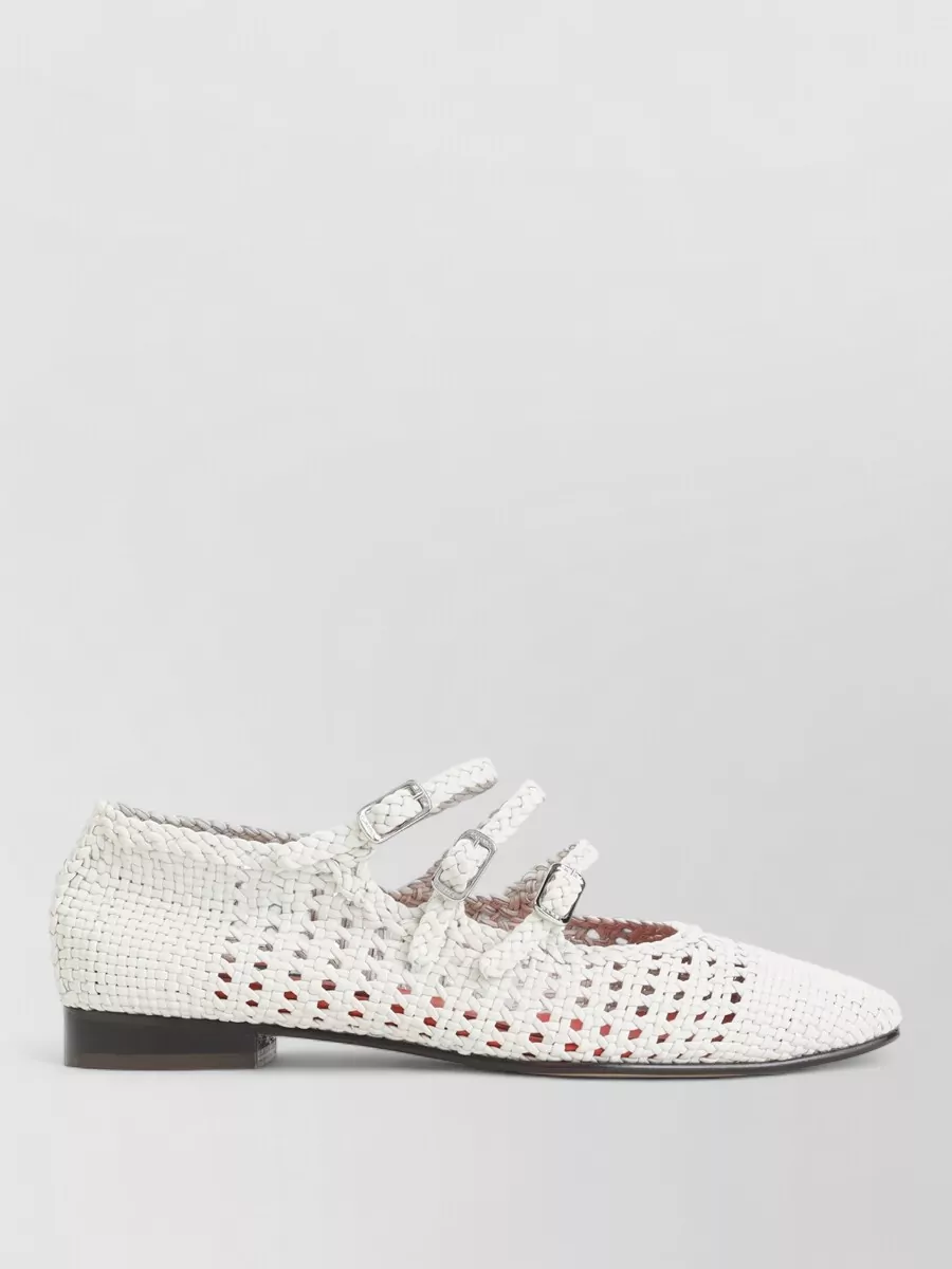 Carel Paris Leather Braided Ballerina Shoes