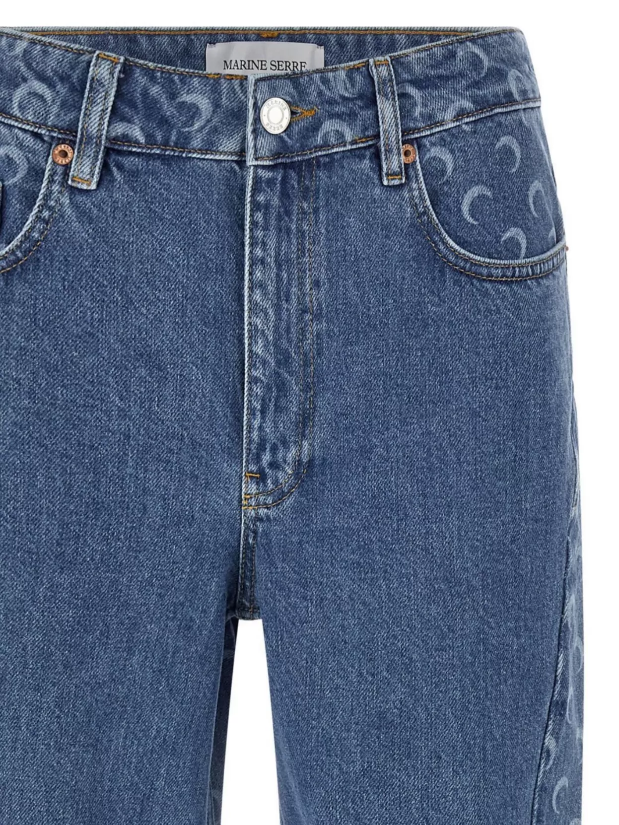 Marine Serre Lunar Print Five-Pocket Denim Trousers