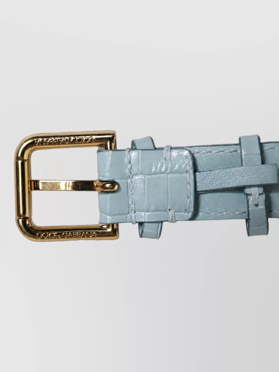 Dolce&Gabbana Embossed Leather Belt Bracelet