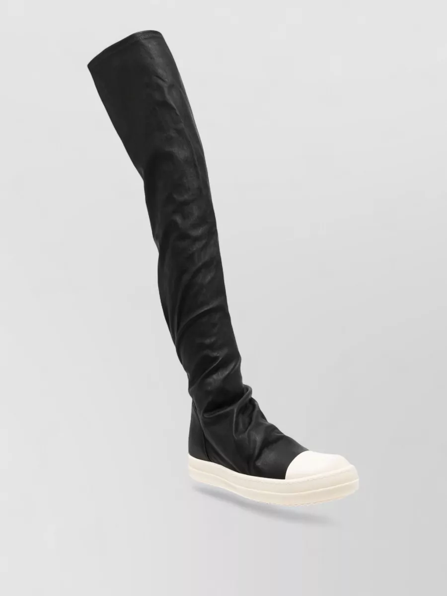 Rick Owens Cotton Over-The-Knee Boots