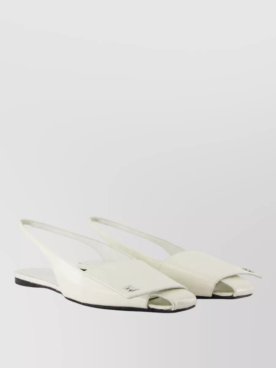 Courrèges leather square-toe mules