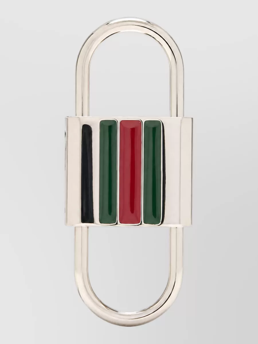 Gucci brass logo keyring