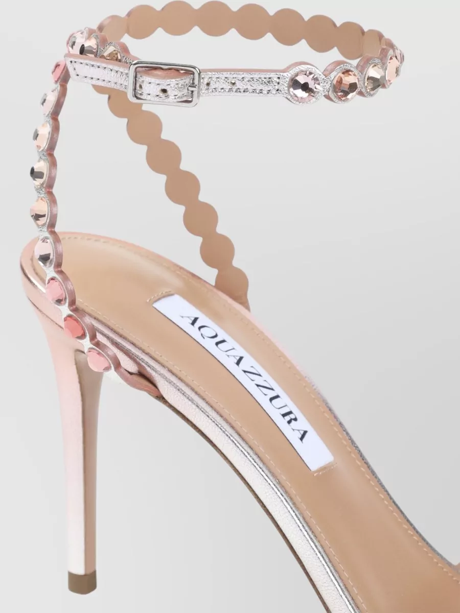 Aquazzura Leather Crystal-Embellished Sandals