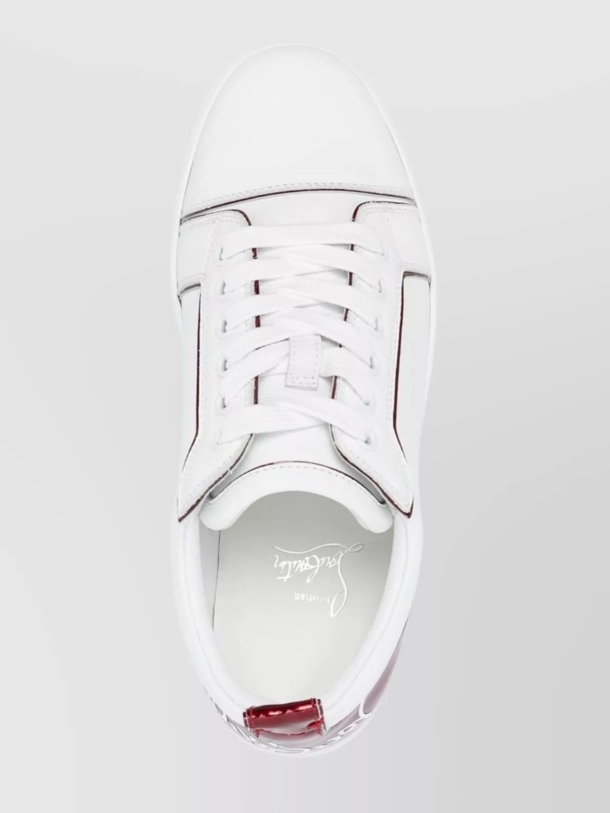 Christian Louboutin Round Toe Low Top Sneakers With Red Sole