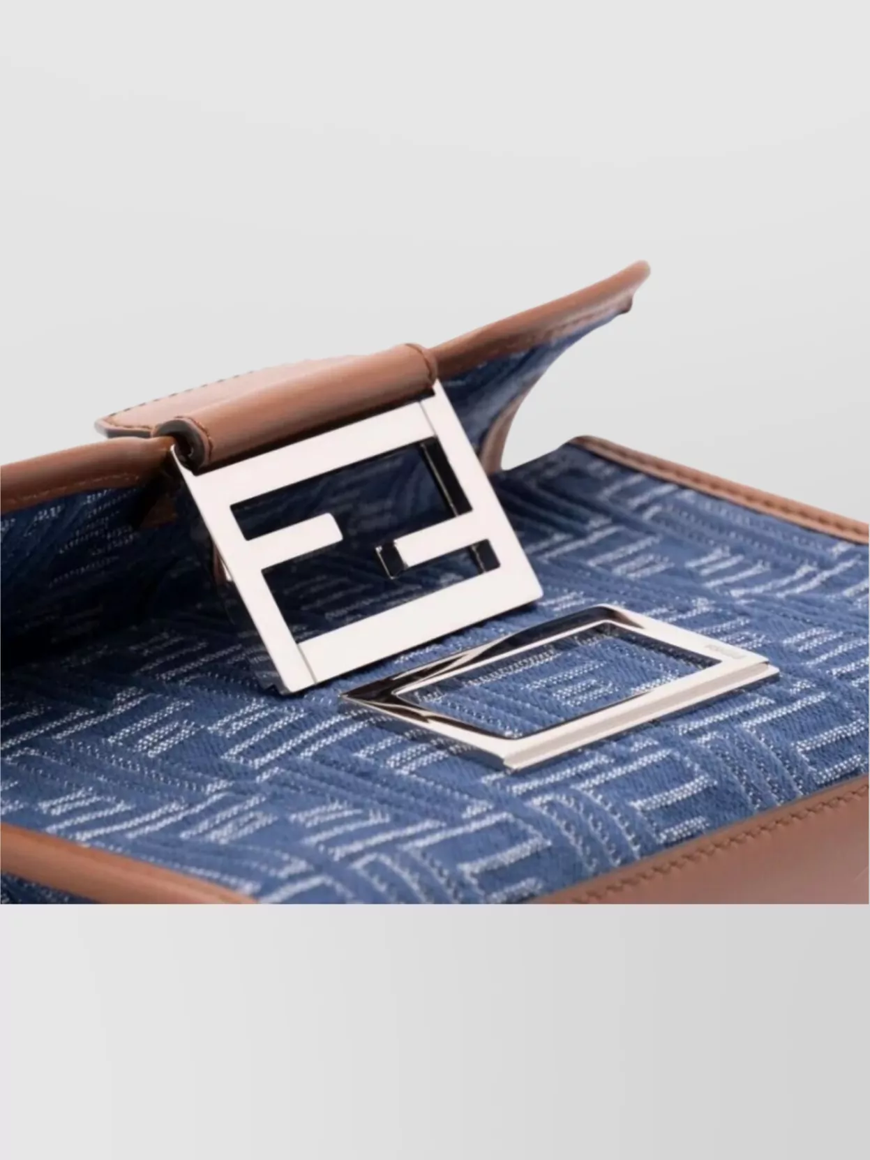 Fendi Double Jacquard And Leather Messenger Bag