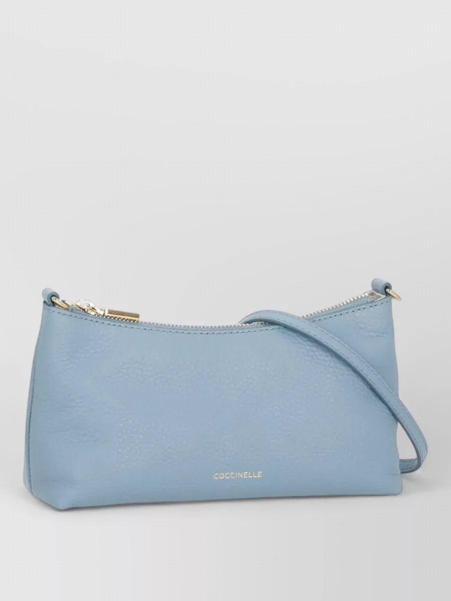 Coccinelle Shoulder Bag Pebbled Leather Adjustable Chain Strap