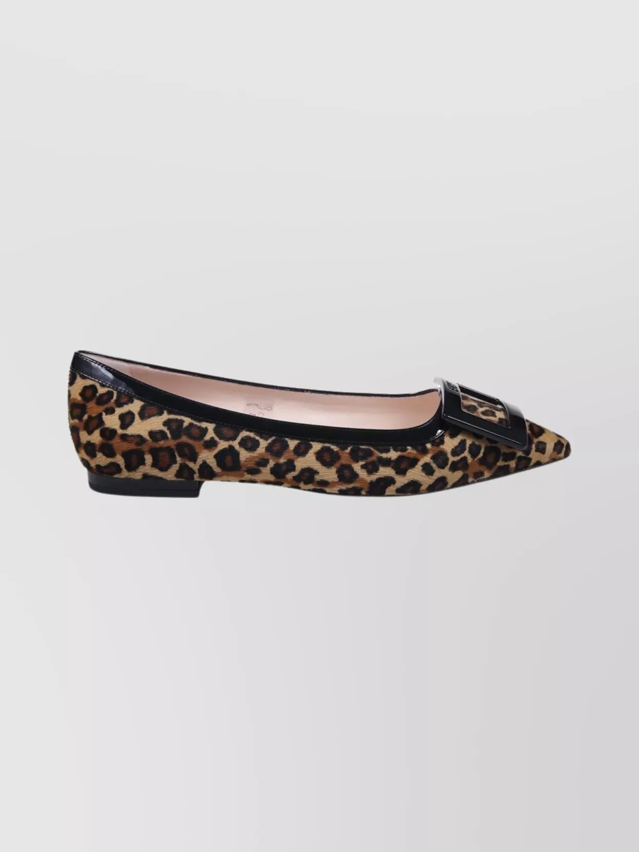Roger Vivier Bicolor Pointed Toe Ballerina Shoes In Animal Print