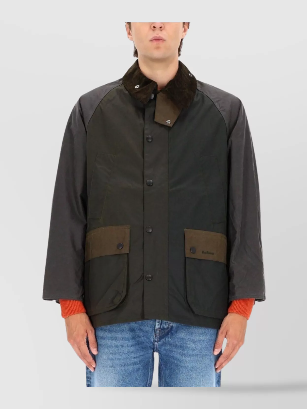 Barbour Patchwork Wax Jacket Contrast Collar