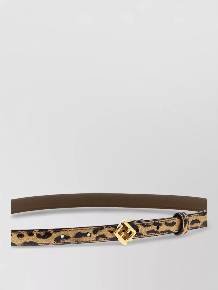 Fendi Slim Animal Print Diamond Belt