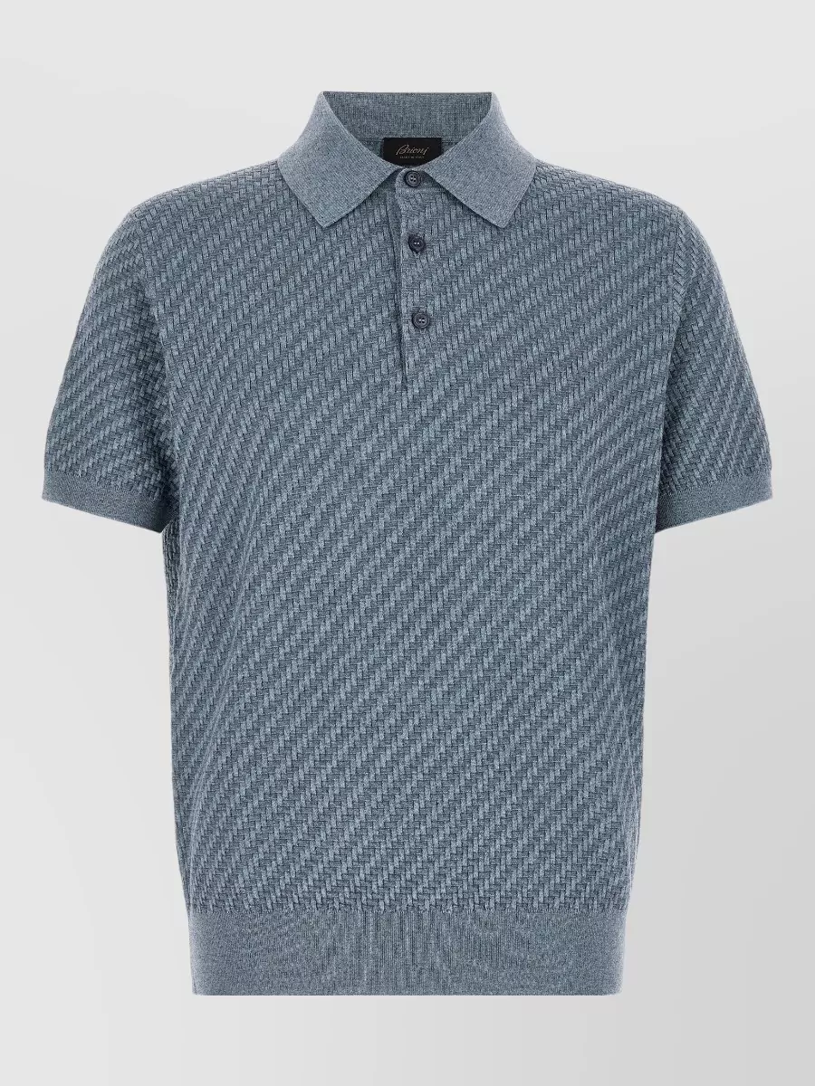 Brioni silk cashmere short-sleeve polo shirt
