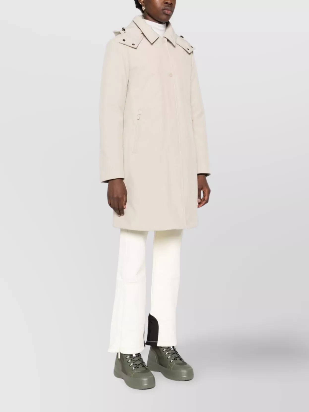 Woolrich Long Trench Coat Adjustable Hood