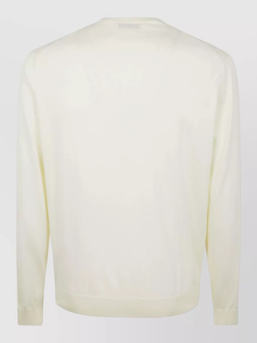 Filippo De Laurentis Cotton Fine-Knit Long-Sleeve Crew-Neck Jumper