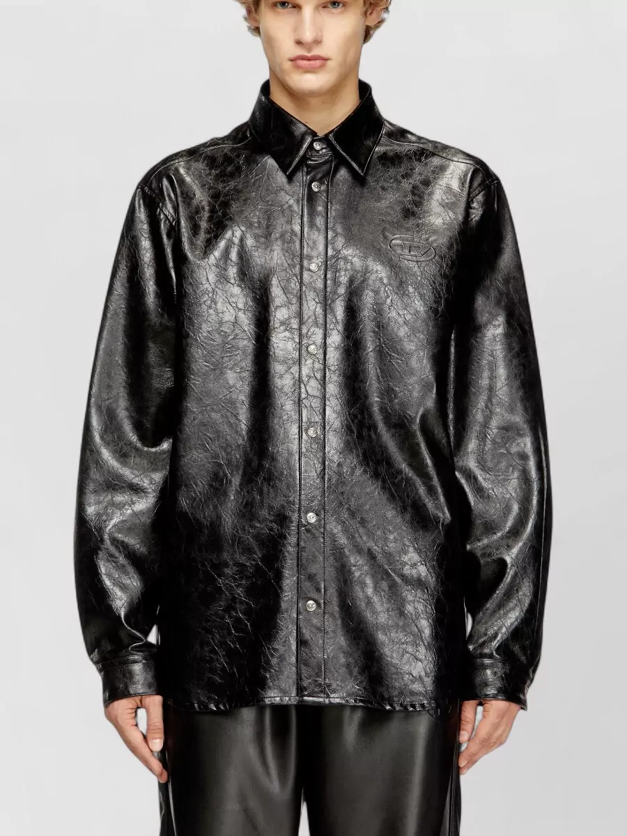 Diesel Faux Leather Long-Sleeve Shirt