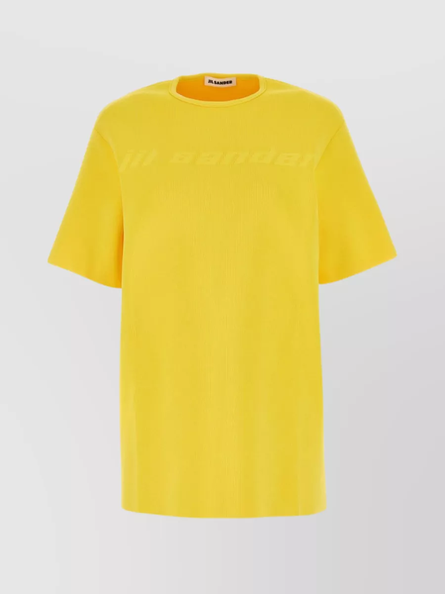 Shop Jil Sander Crew-neck Viscose Blend T-shirt In Yellow