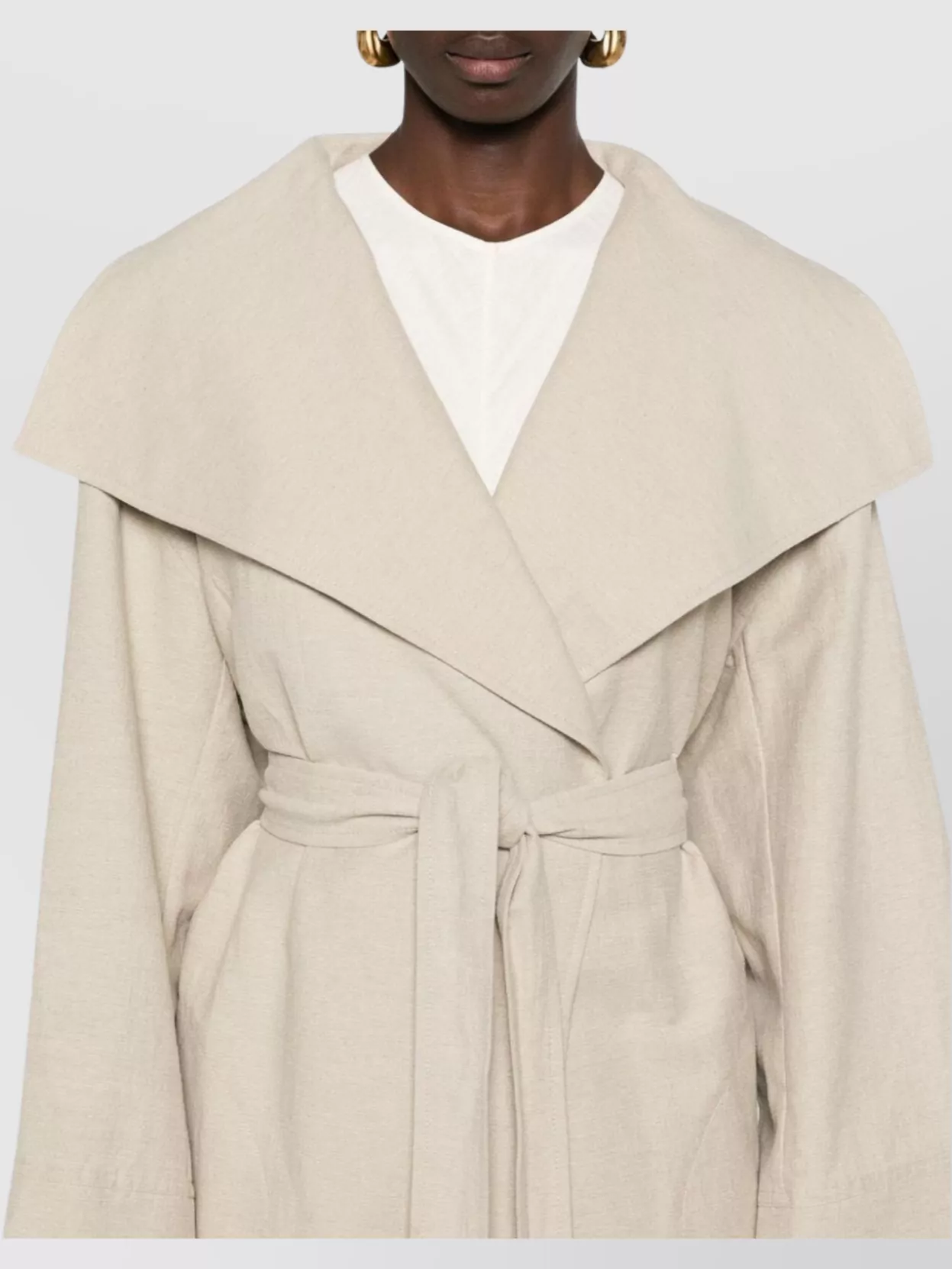 Totême Coat Linen Blend Shawl Lapels
