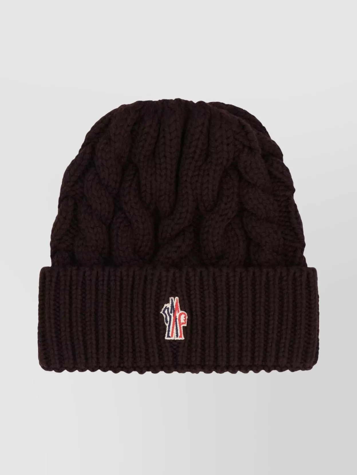 Moncler Grenoble Cozy Cable Knit Wool Hat With Brim