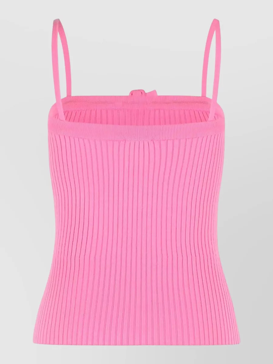Courrèges Tank Top Viscose Blend Buckle Detail In Pink