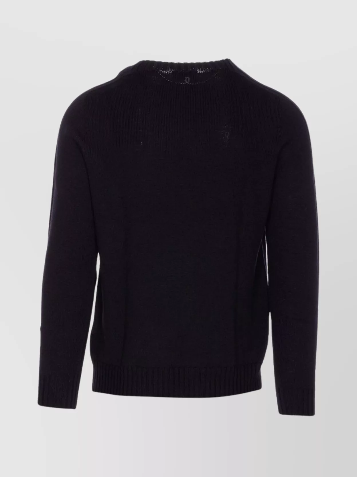 Dondup Crewneck Sweater With Ribbed Collar And Cuffs In Black