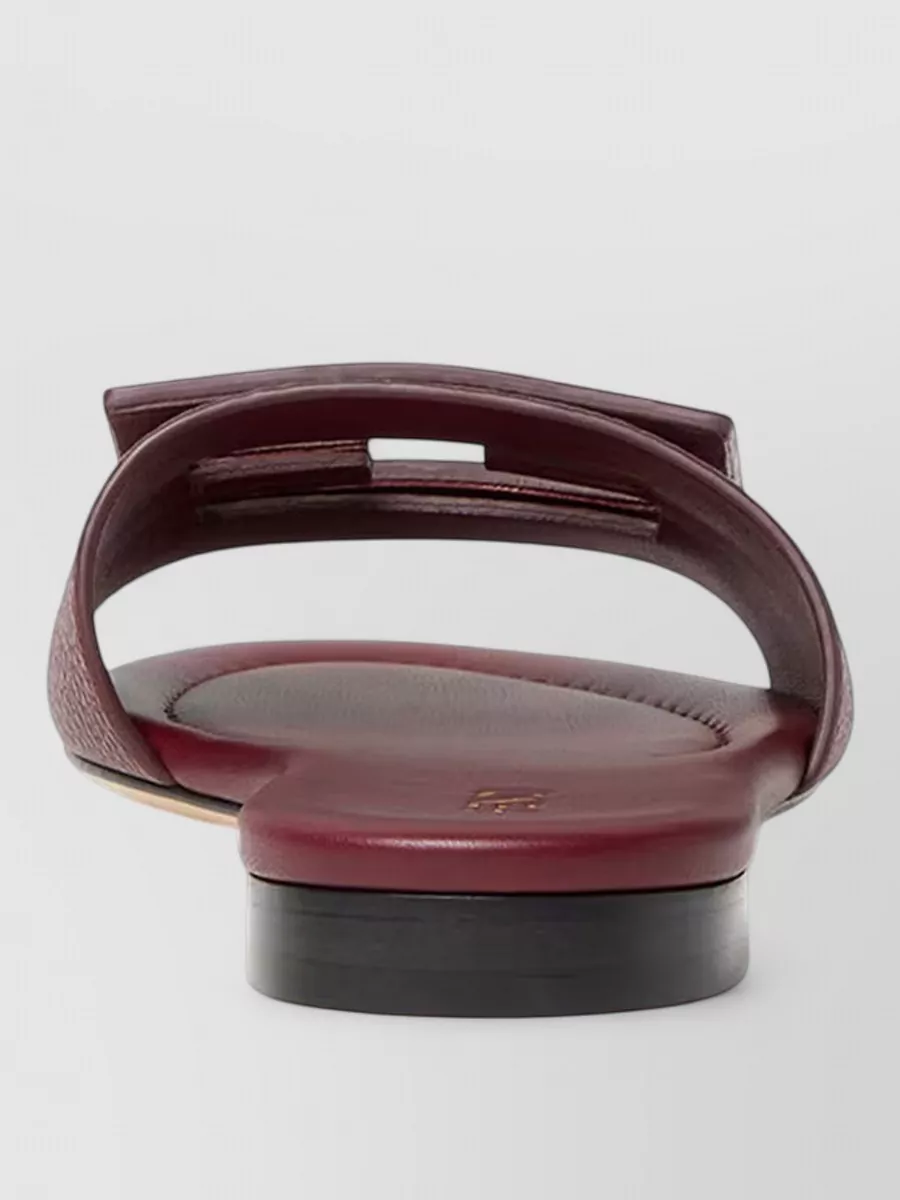 Fendi Leather Baguette Slides
