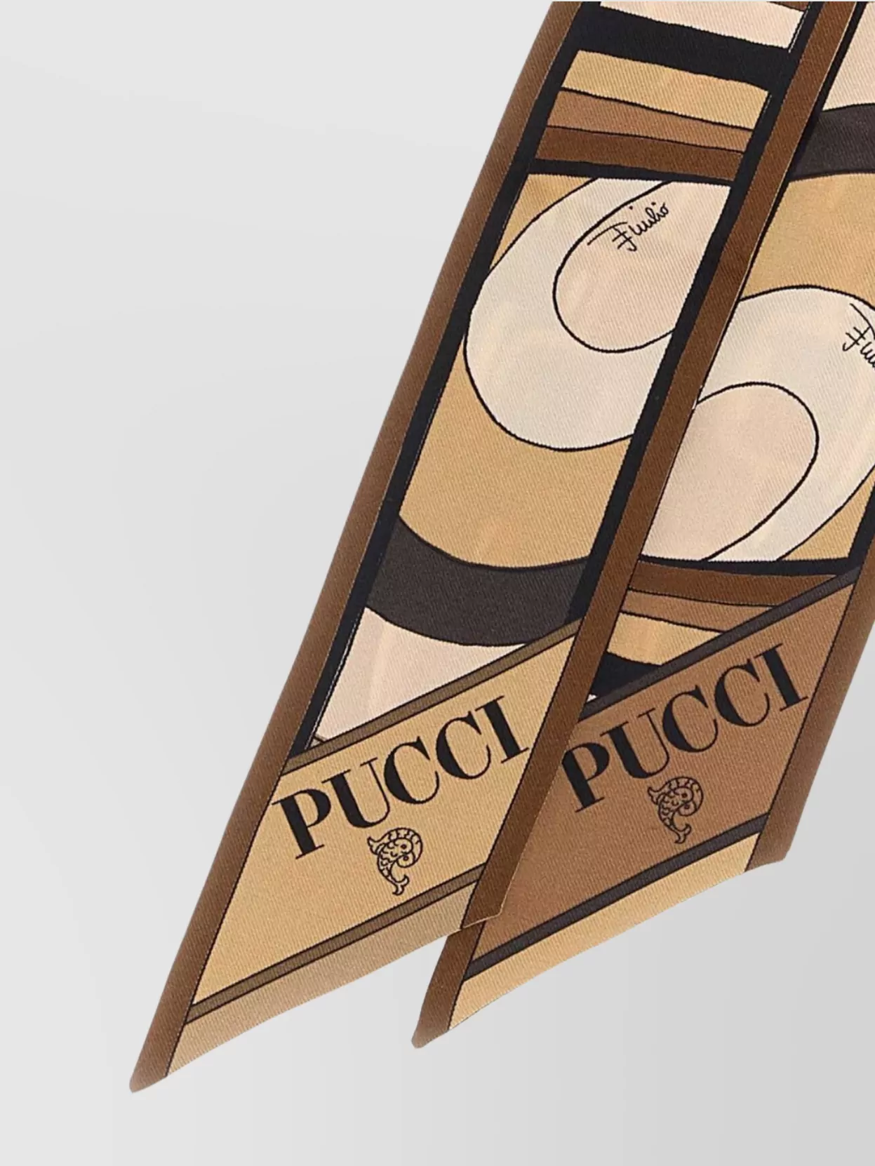 Pucci Silk Scarf Featuring Knot Detail In Brown