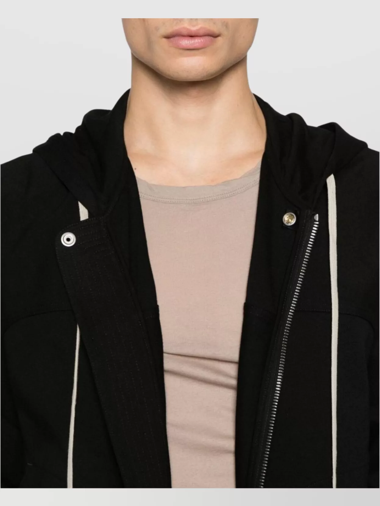 Rick Owens Organic Cotton Hooded Sweatshirt Drawstring