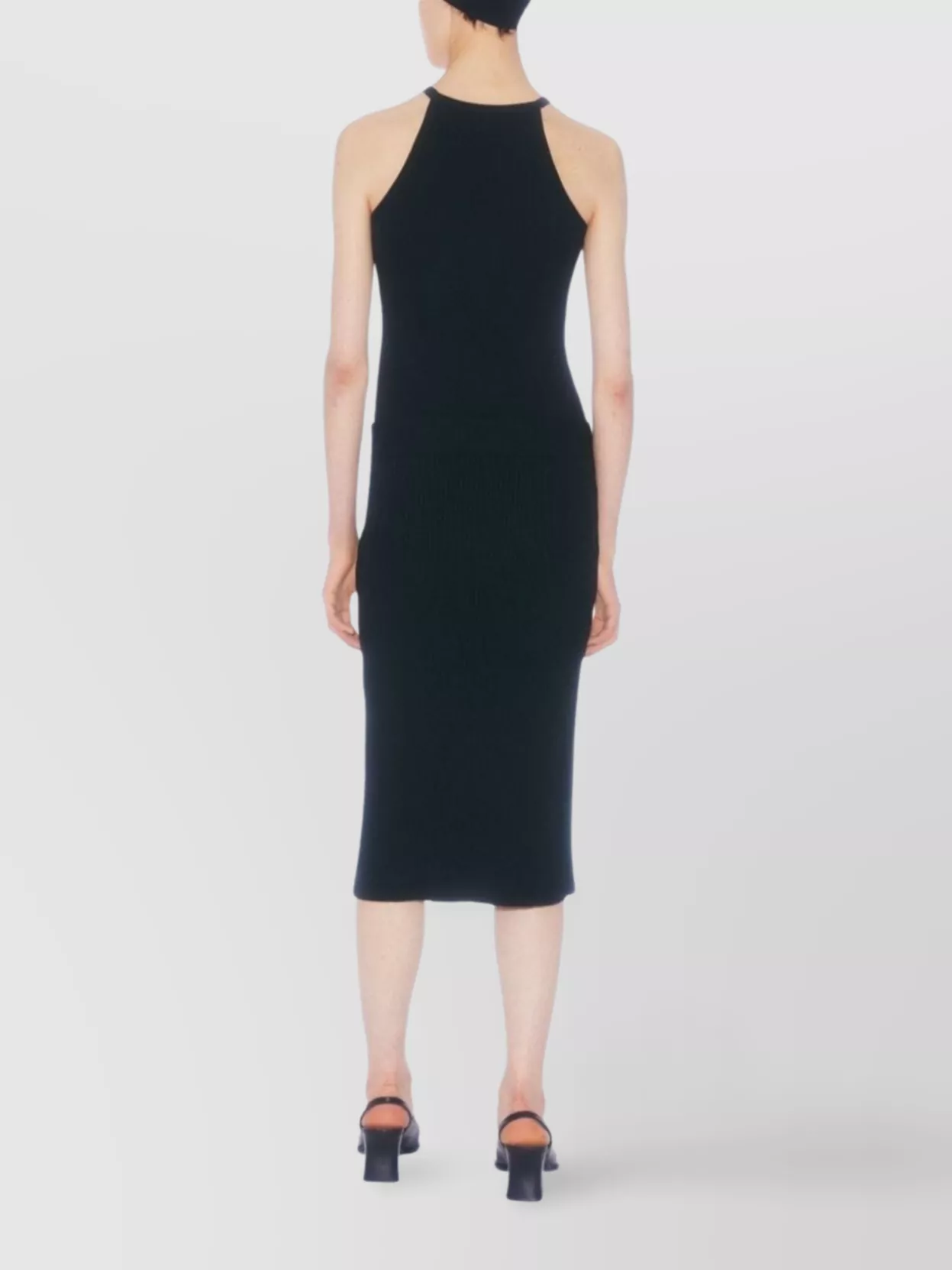 Filippa K Knit Asymmetrical Skirt Front Slit In Black