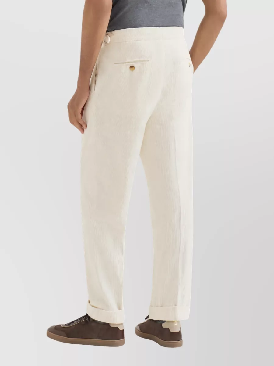 Brunello Cucinelli Cotton Pleated Tailored Trousers