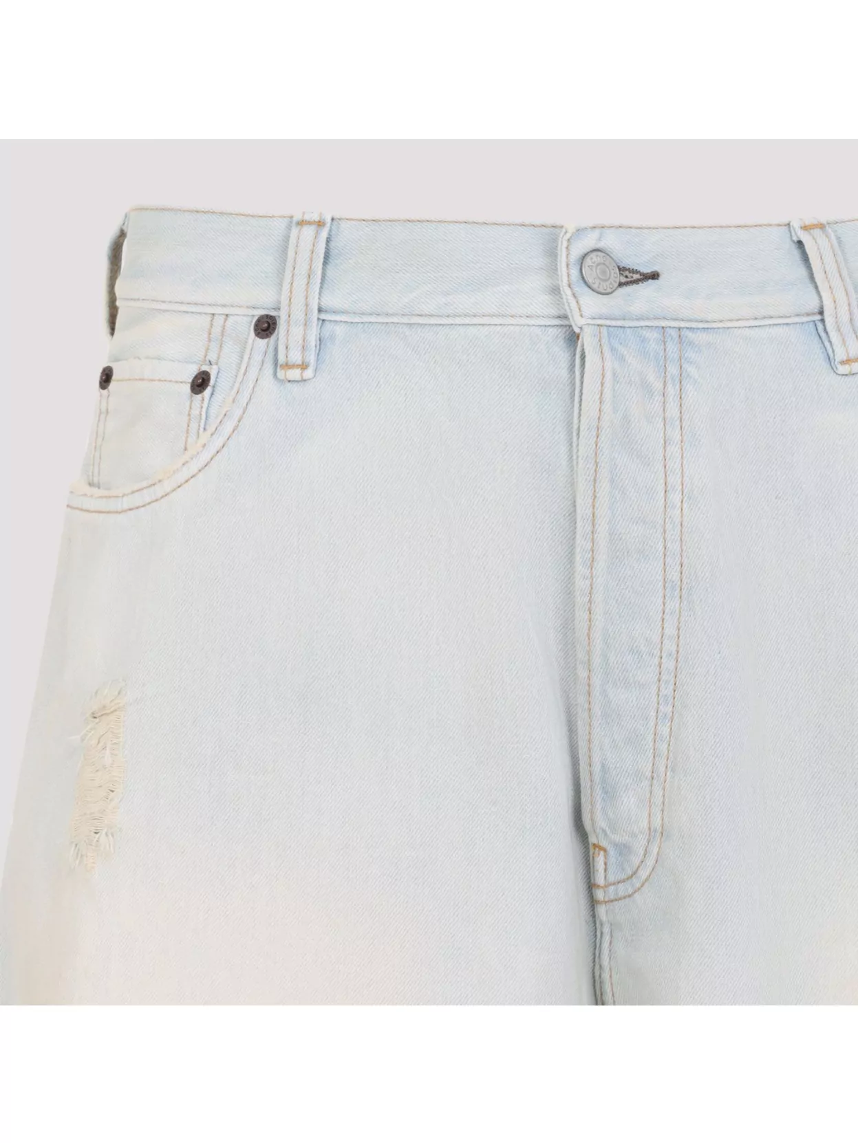 Acne Studios Distressed Cotton Denim Shorts