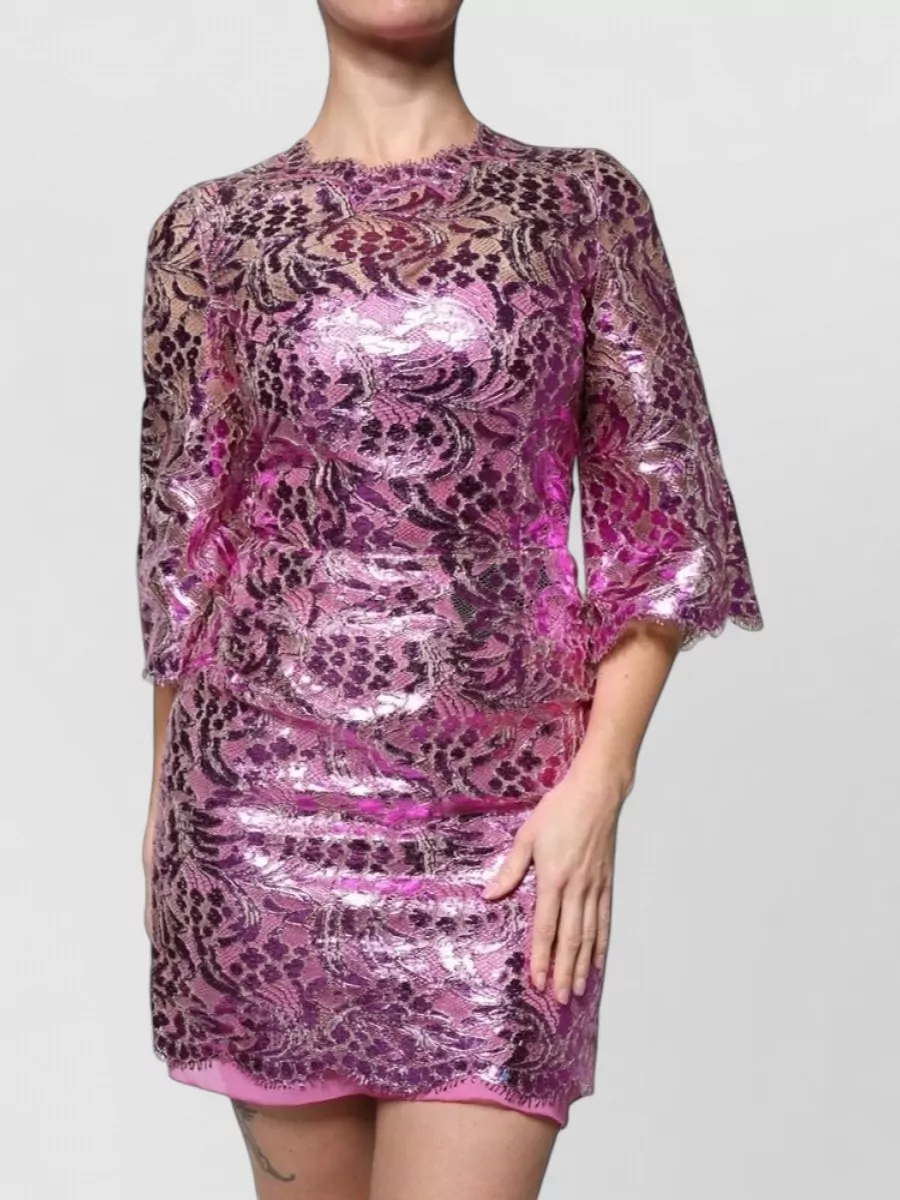 Dolce&Gabbana metallic floral lace mini dress