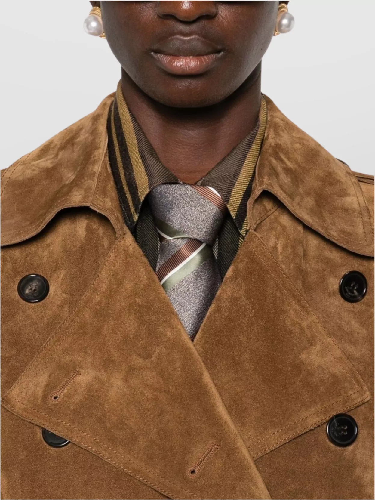 Saint Laurent Belted Waist Leather Trench Coat