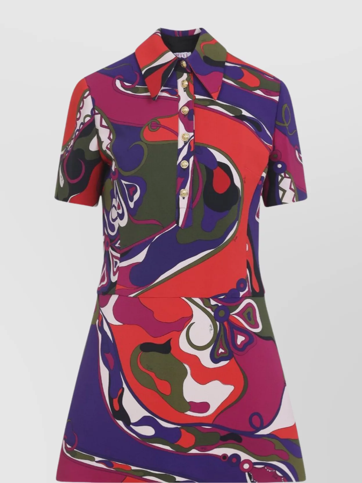 Pucci Fitted Waist Mini Dress With Button Accents