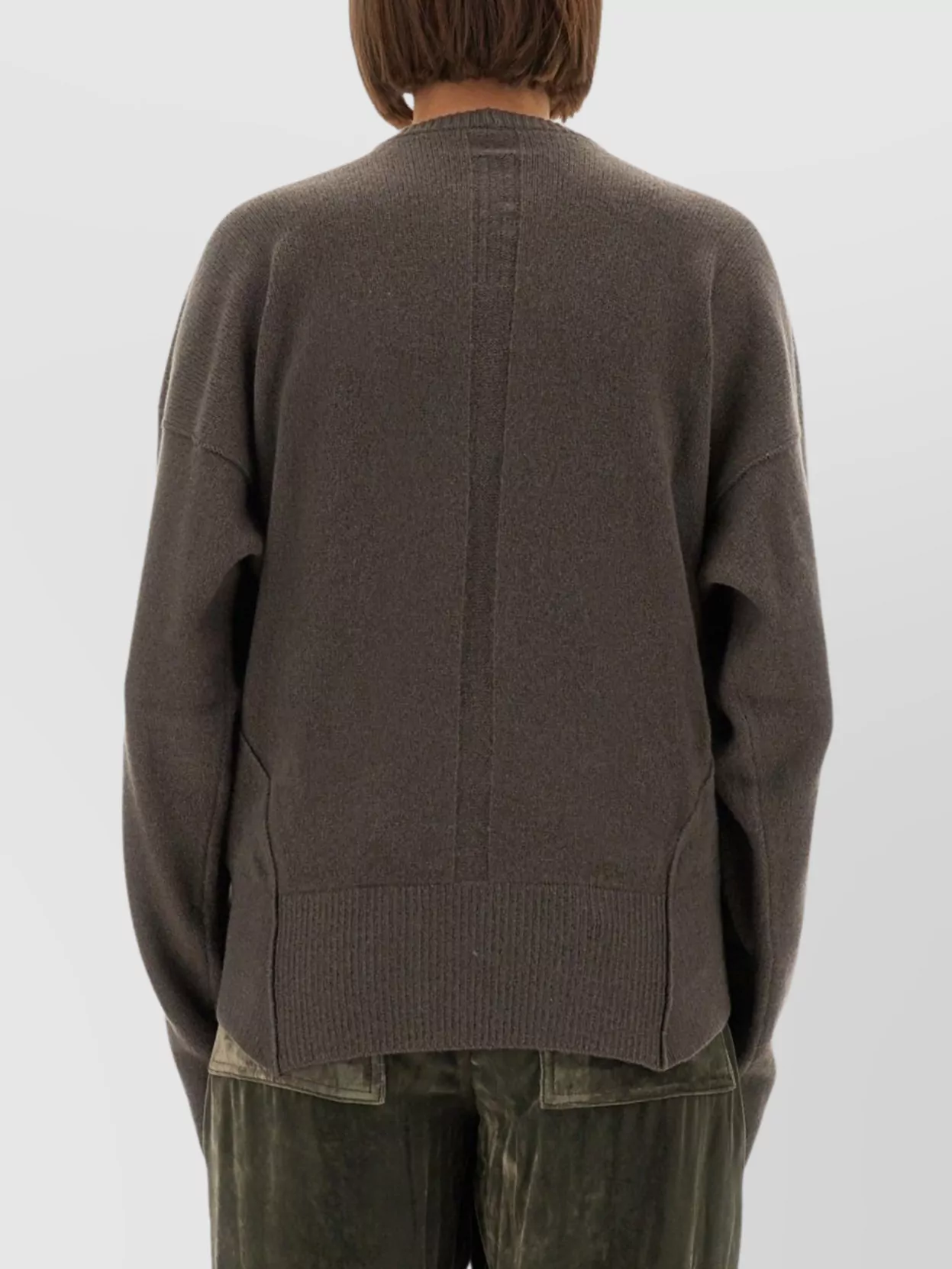 Rick Owens Long Sleeve Crew Neck Top With Dropped Shoulders