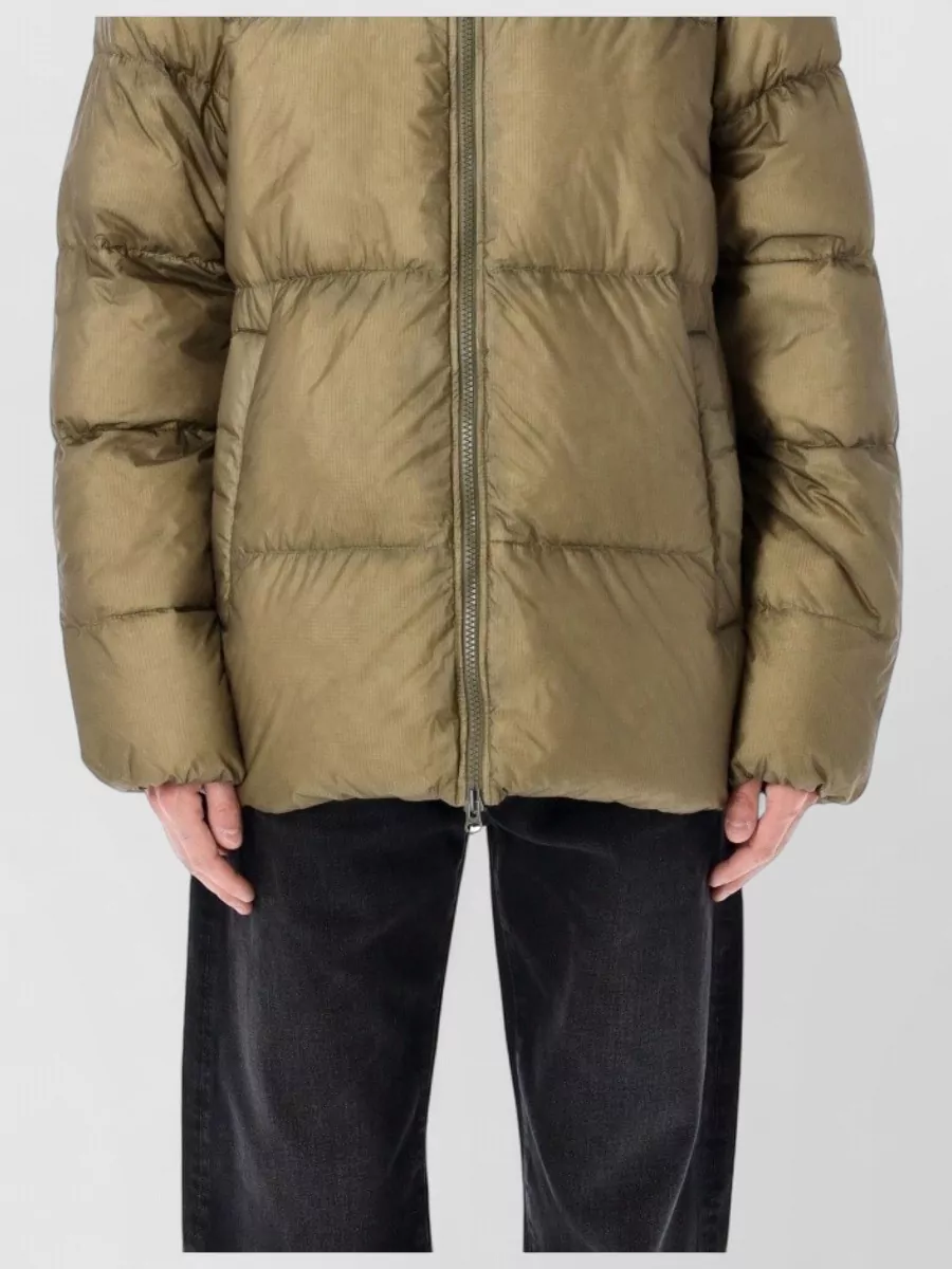 Pyrenex Long Hooded Quilted Jacket Cuffs