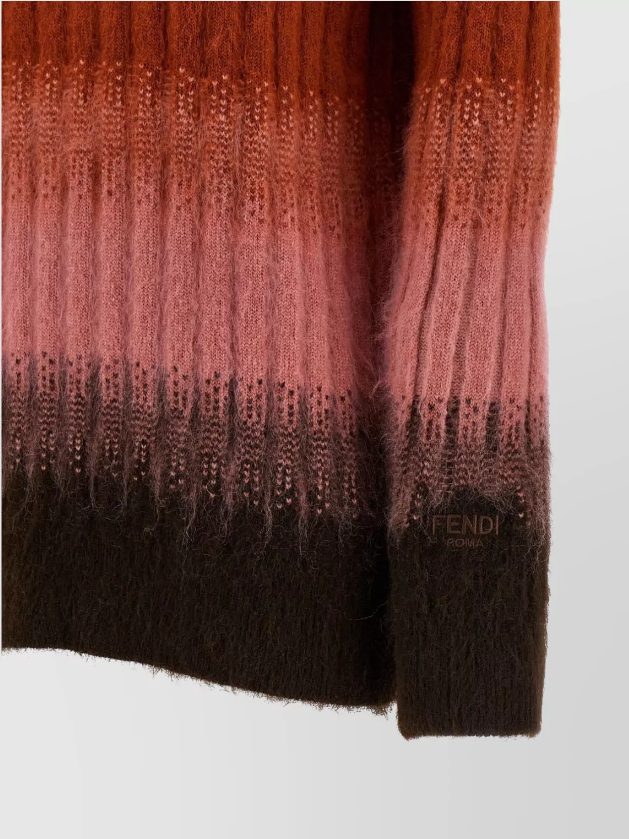 Fendi Ribbed Logo-embroidered Knit Sweater In Multi