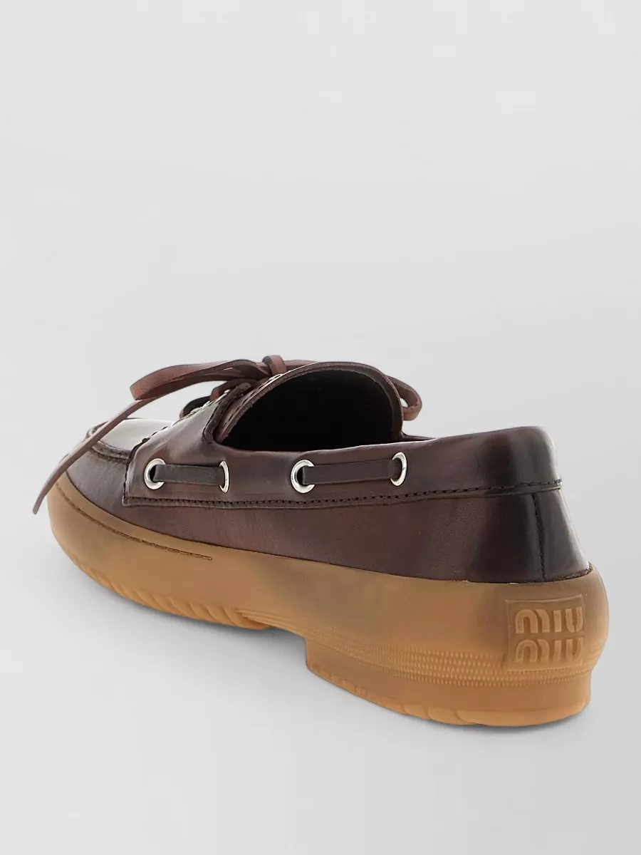 Miu Miu Leather Lace-Up Loafers