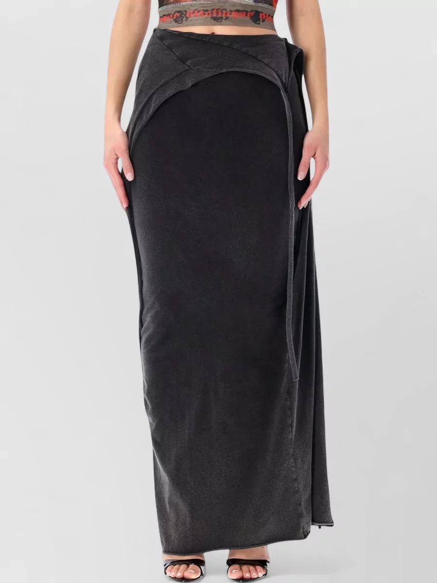 Ottolinger organic cotton draped asymmetric maxi wrap skirt